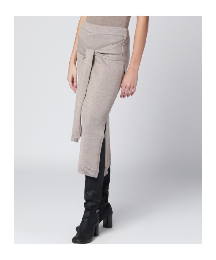Lemaire Knit Detail Skirt In Gray