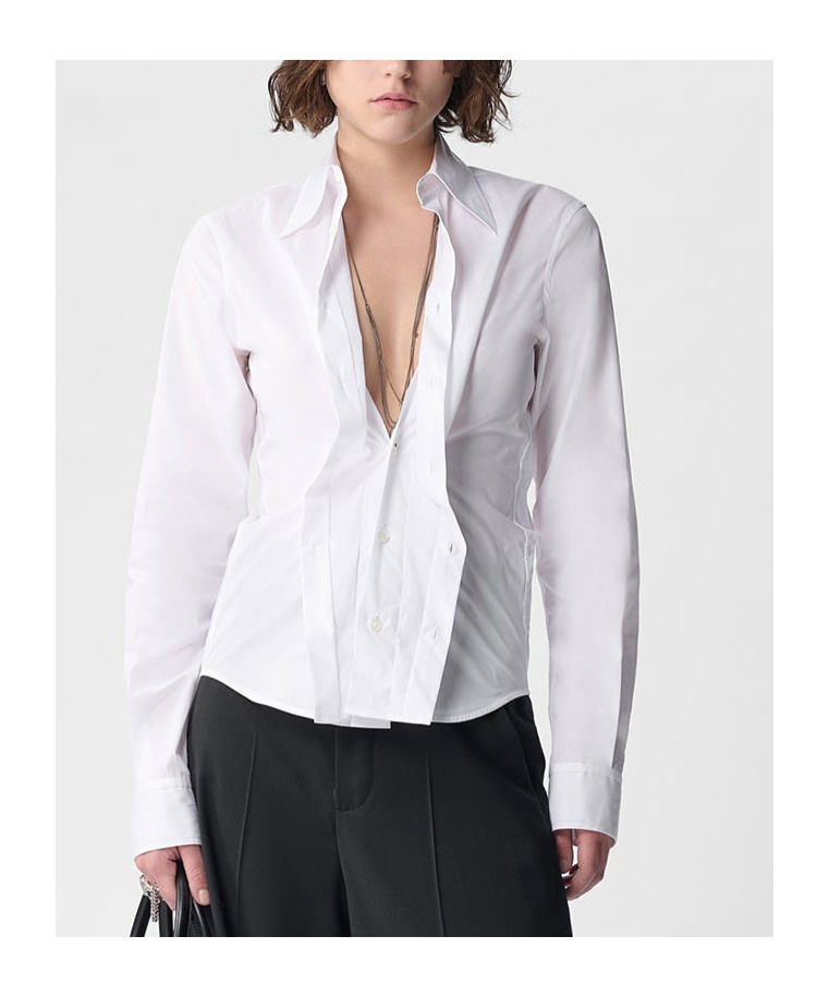 Ann Demeulemeester Long-sleeved Shirt In White