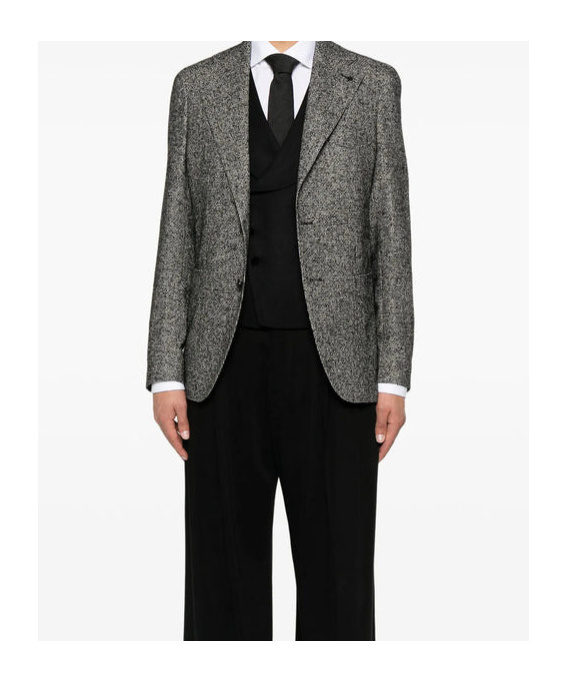 Tagliatore Long-sleeved Suit Jacket In Gray