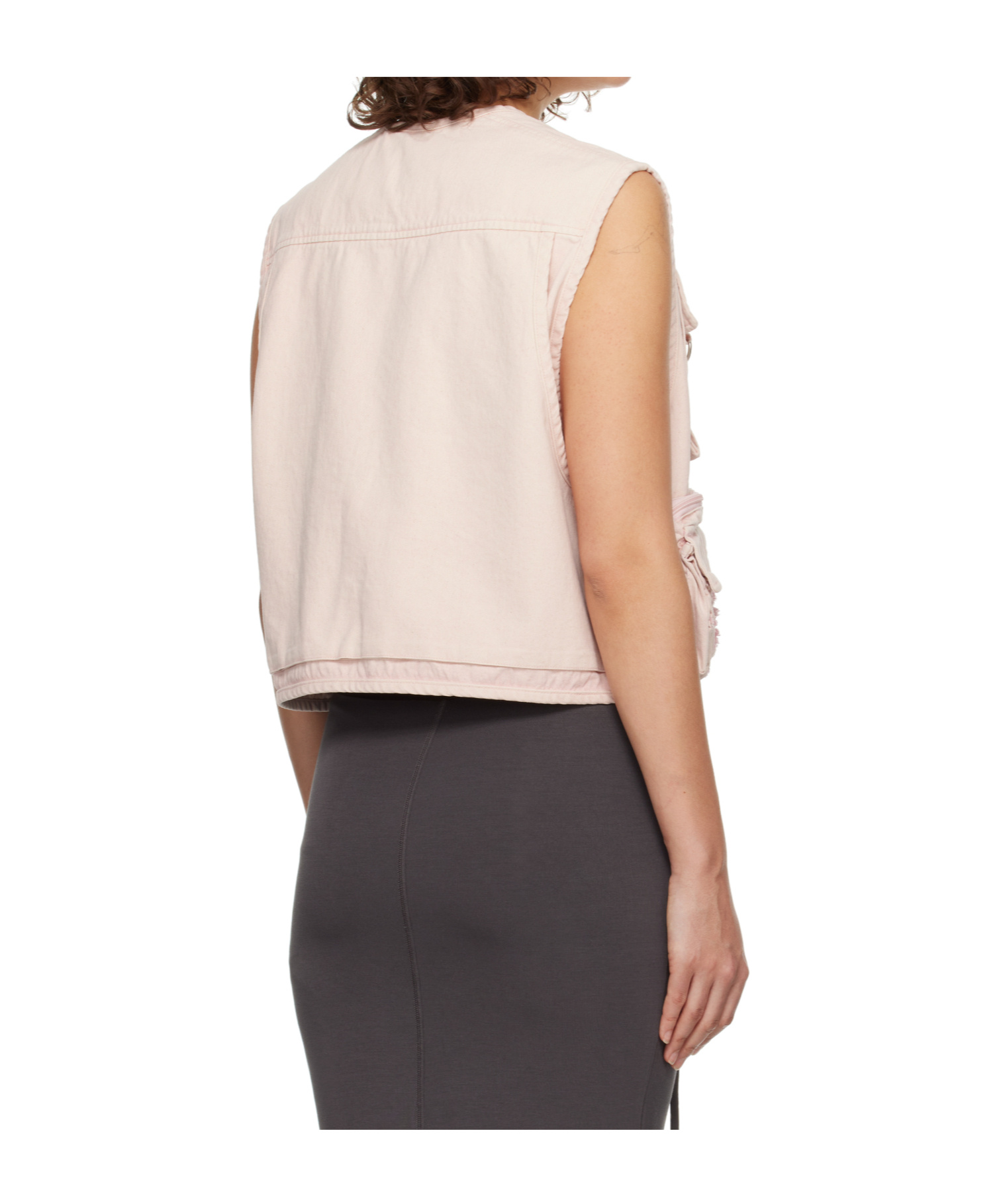 Open Yy Applique Work Vest In Black