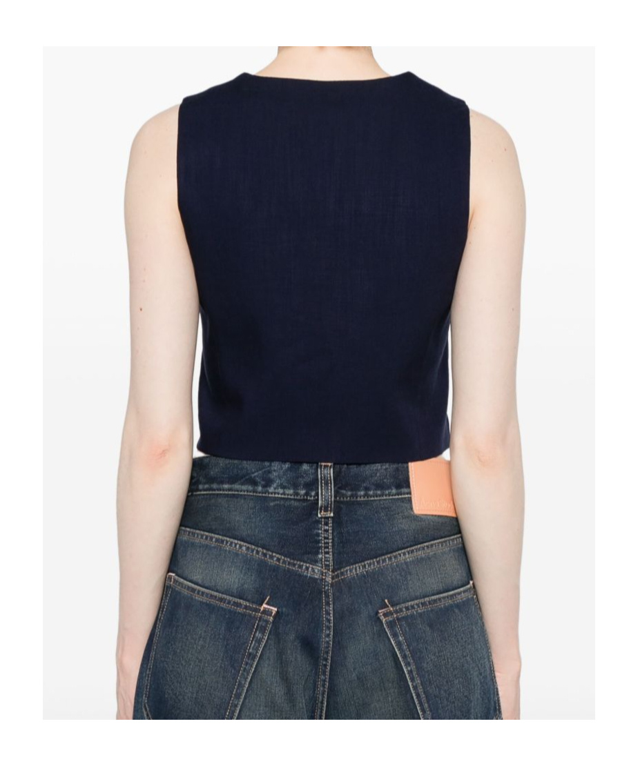 Msgm Slub-texture Waistcoat In Black