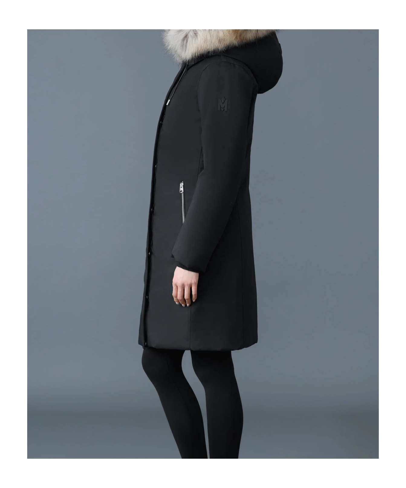 Mackage Logo Down Jacket In Blue