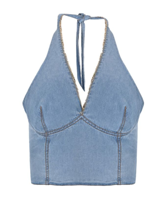 Ermanno Scervino Strap-up Top In Blue