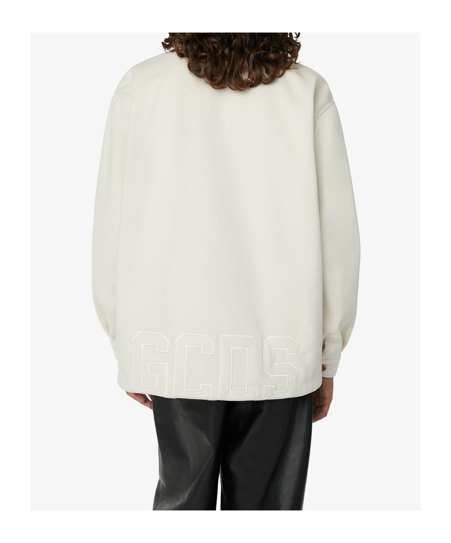 Gcds Logo-embroidered Button-up Jacket In White