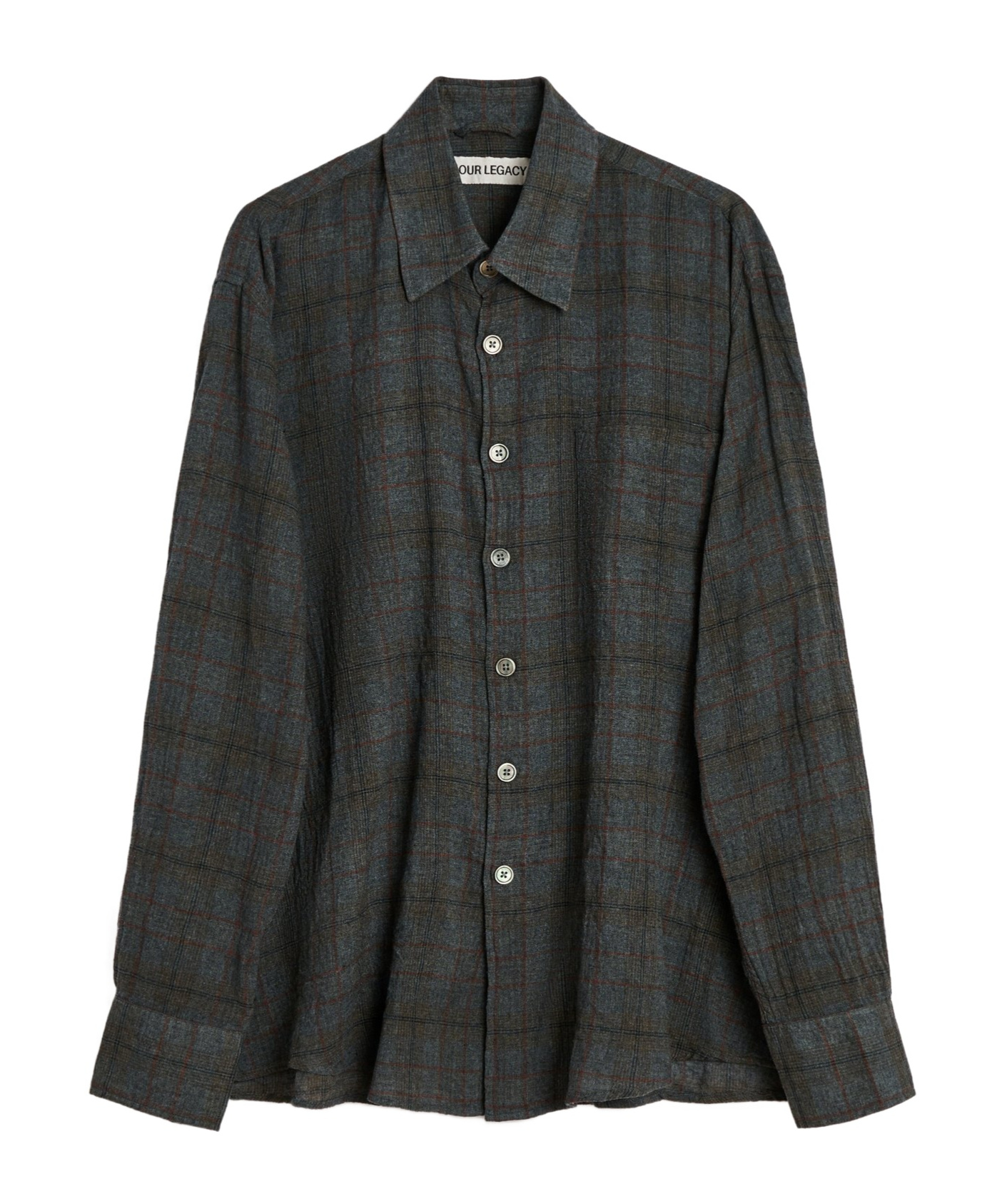 Our Legacy Above Checked Cotton-blend Shirt In Black