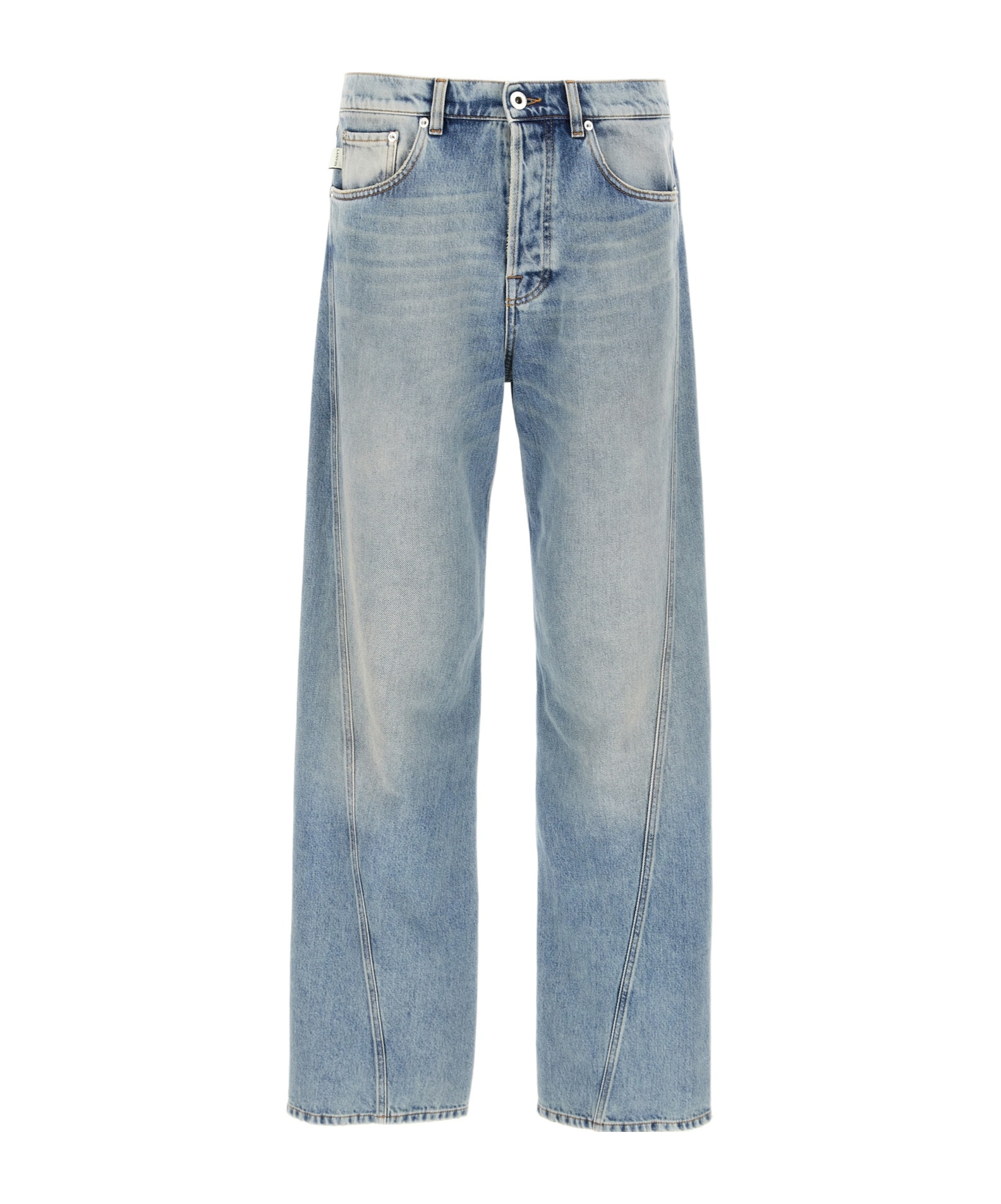Lanvin 'faded Wash' Five-pocket Jeans With Belt Loops In Gray