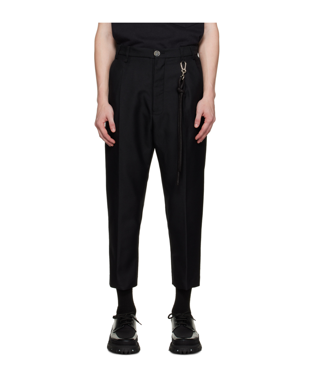 SONG FOR THE MUTE PLEATED CROPPED WOOL TROUSERS 