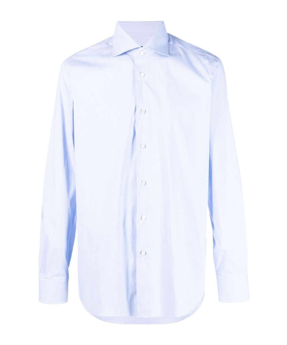 Barba Napoli Barba Cotton Shirt In Light Blue