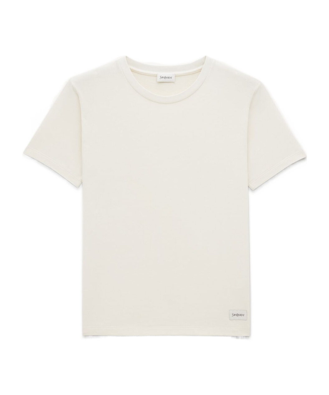 Saint Laurent Logo-patch T-shirt In White