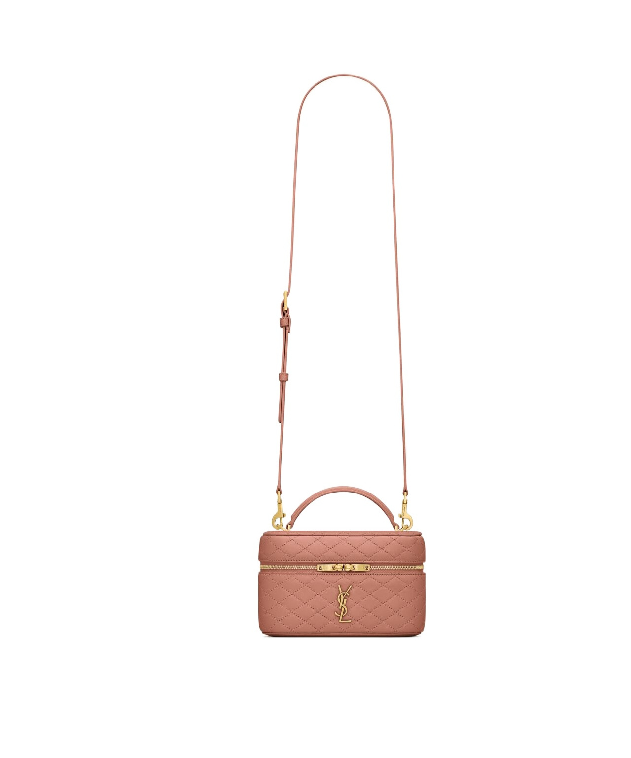 Saint Laurent Zippered Cosmetic Bag In Brown