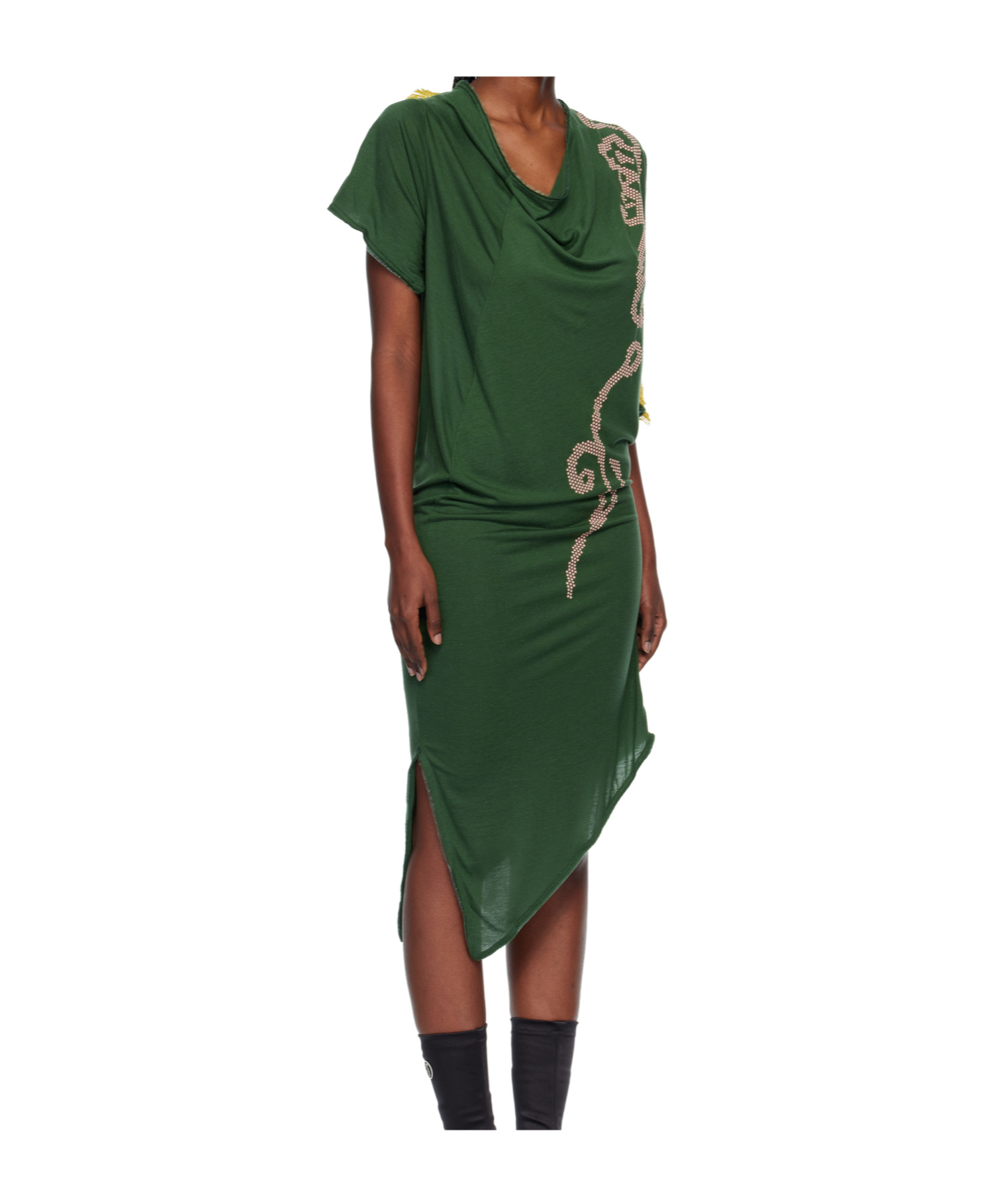 Kiko Kostadinov Green Ziggy Midi Dress In Green