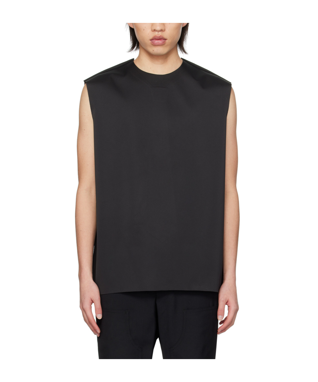 We11 Done Debossed-motif Vest In Black