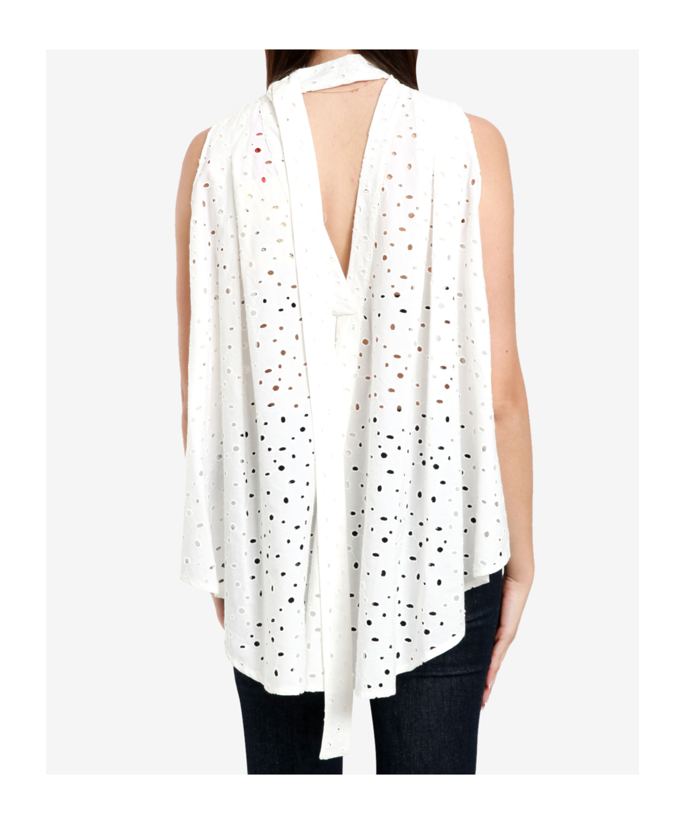 Semicouture Sleeveless Blouse In White
