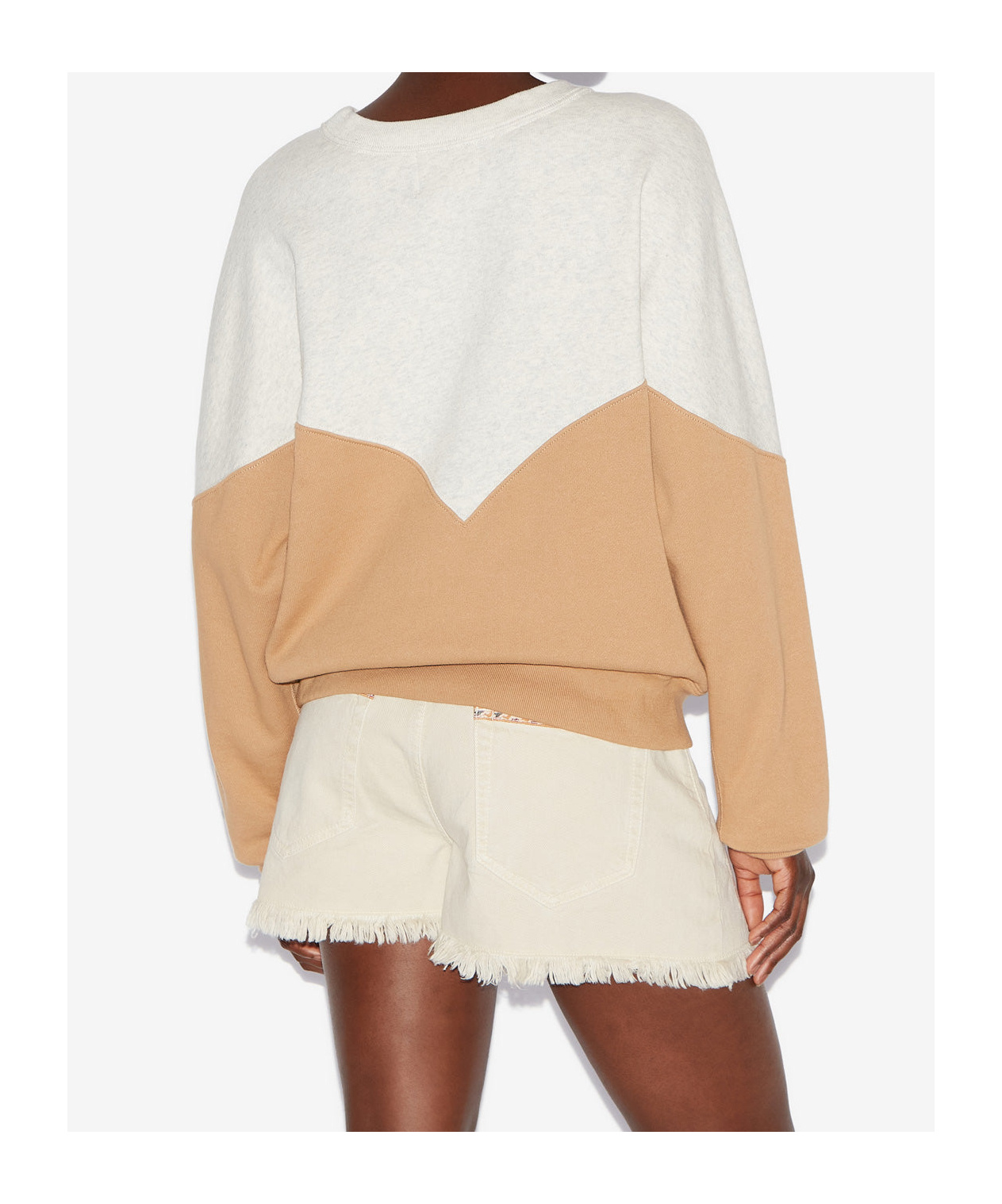 Isabel Marant Étoile Two-tone Cotton Blend Houston Sweatshirt In Nude
