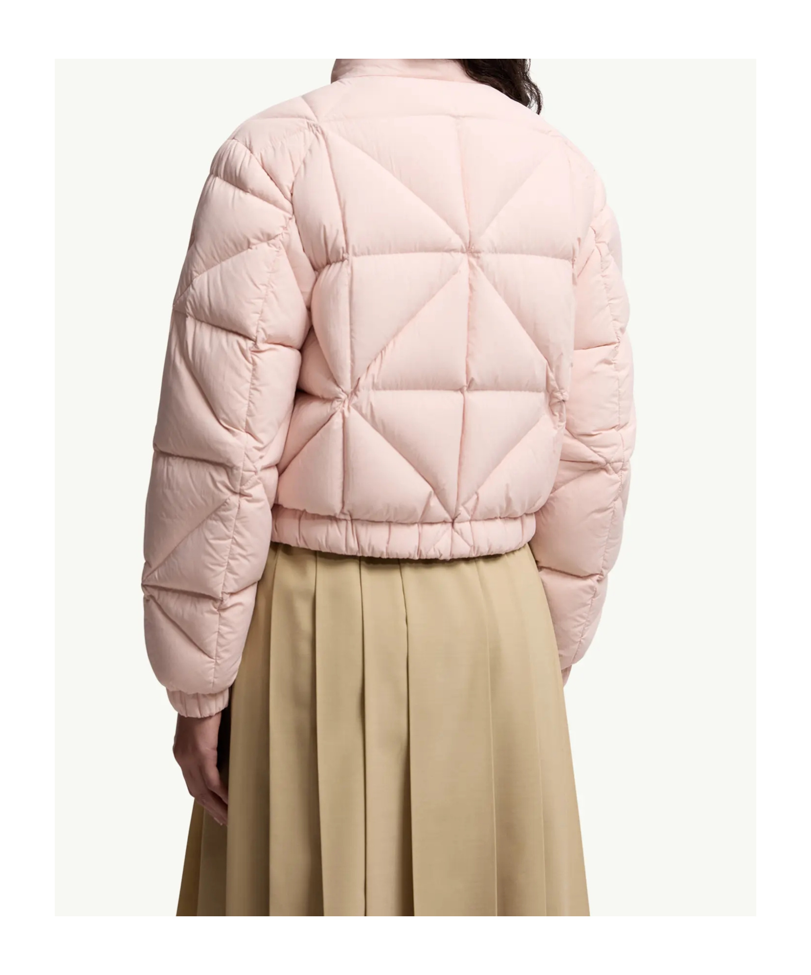 Moncler Long-sleeved Down Jacket In Pink