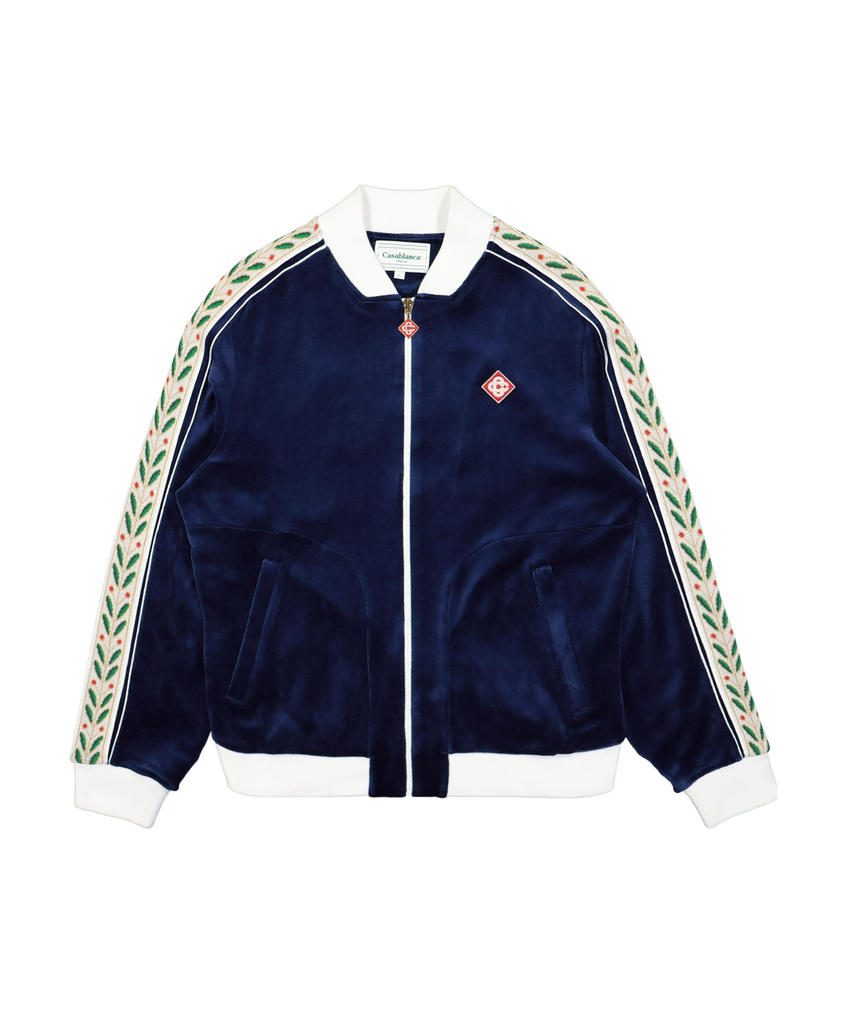 Casablanca Laurel Velour Track Jacket In Black