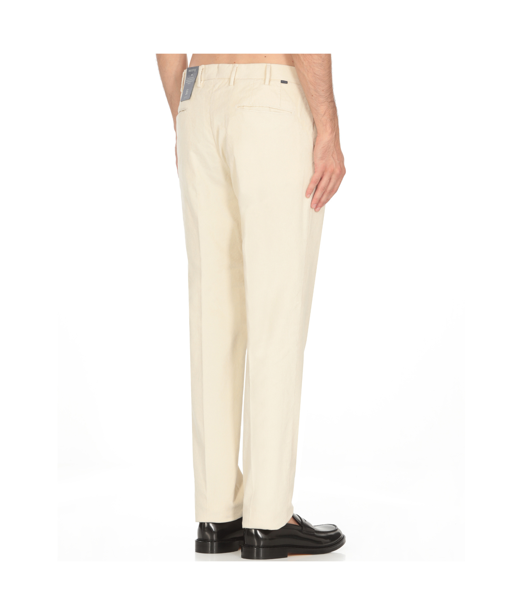 Incotex Stretch Cotton Trousers With Practical Pockets In White
