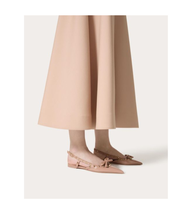 Valentino Rockstud Bow Slingback Baller In Nude
