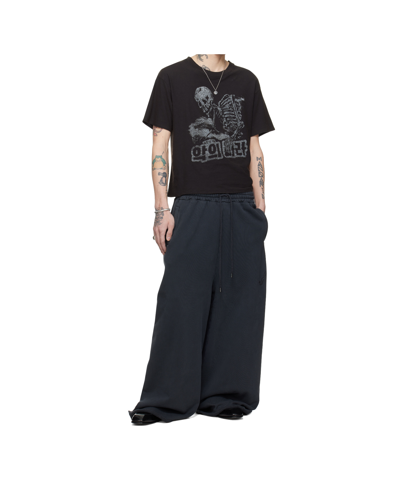 Lu'u Dan Black Raw-cut Bontan Sweatpants In Black