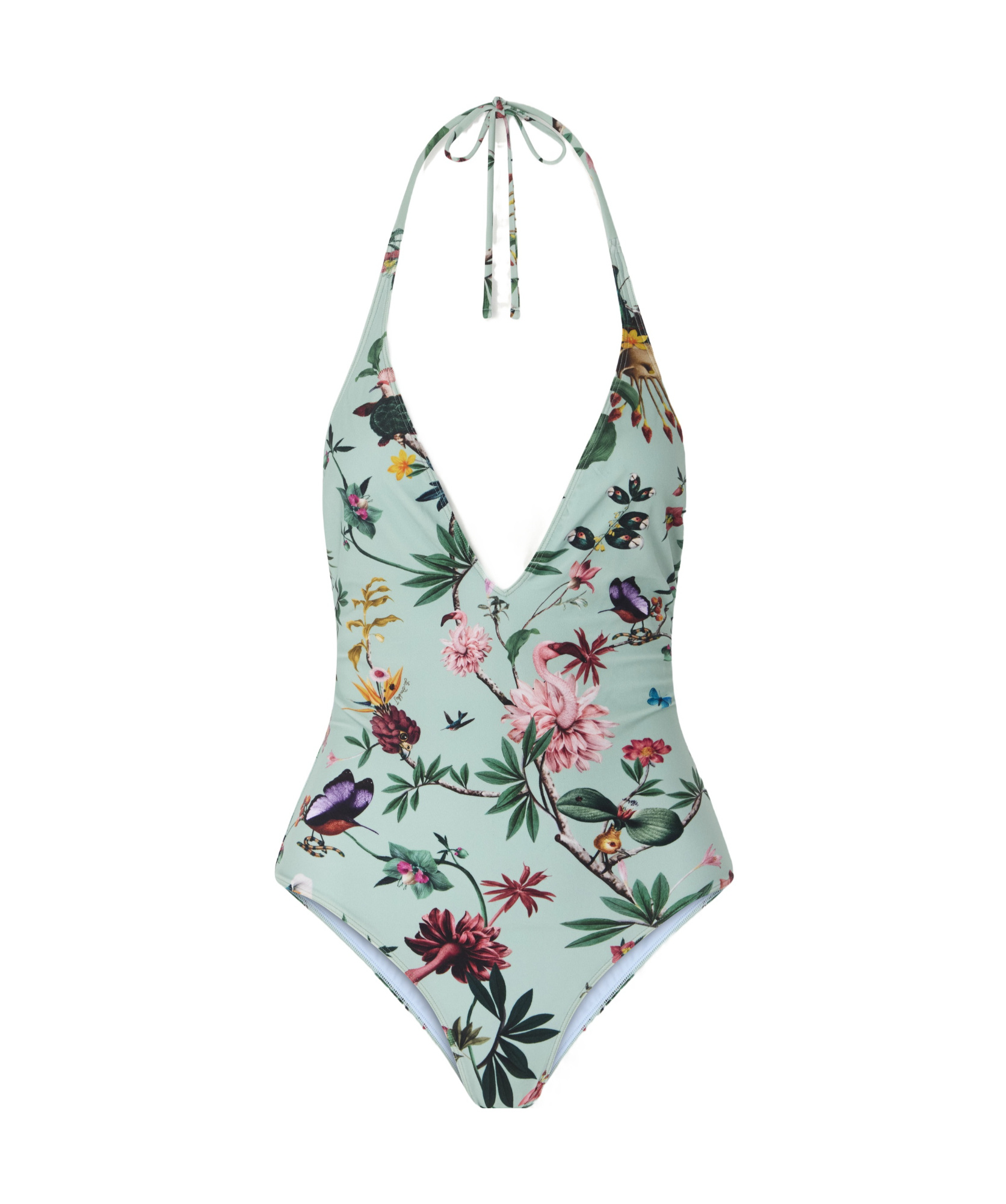 La Doublej Sexy Swimsuit In Zooflora Mini Light Blue In Blue