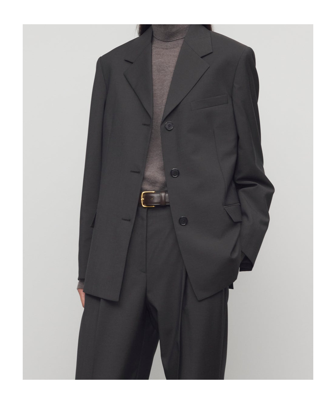 The Row Single-breasted Wool Jacket In Black