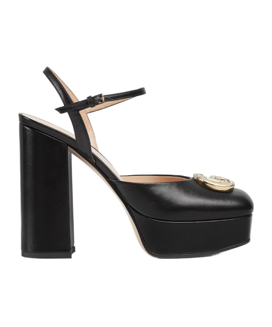 Gucci Double G Platform Sole High Heels In Black