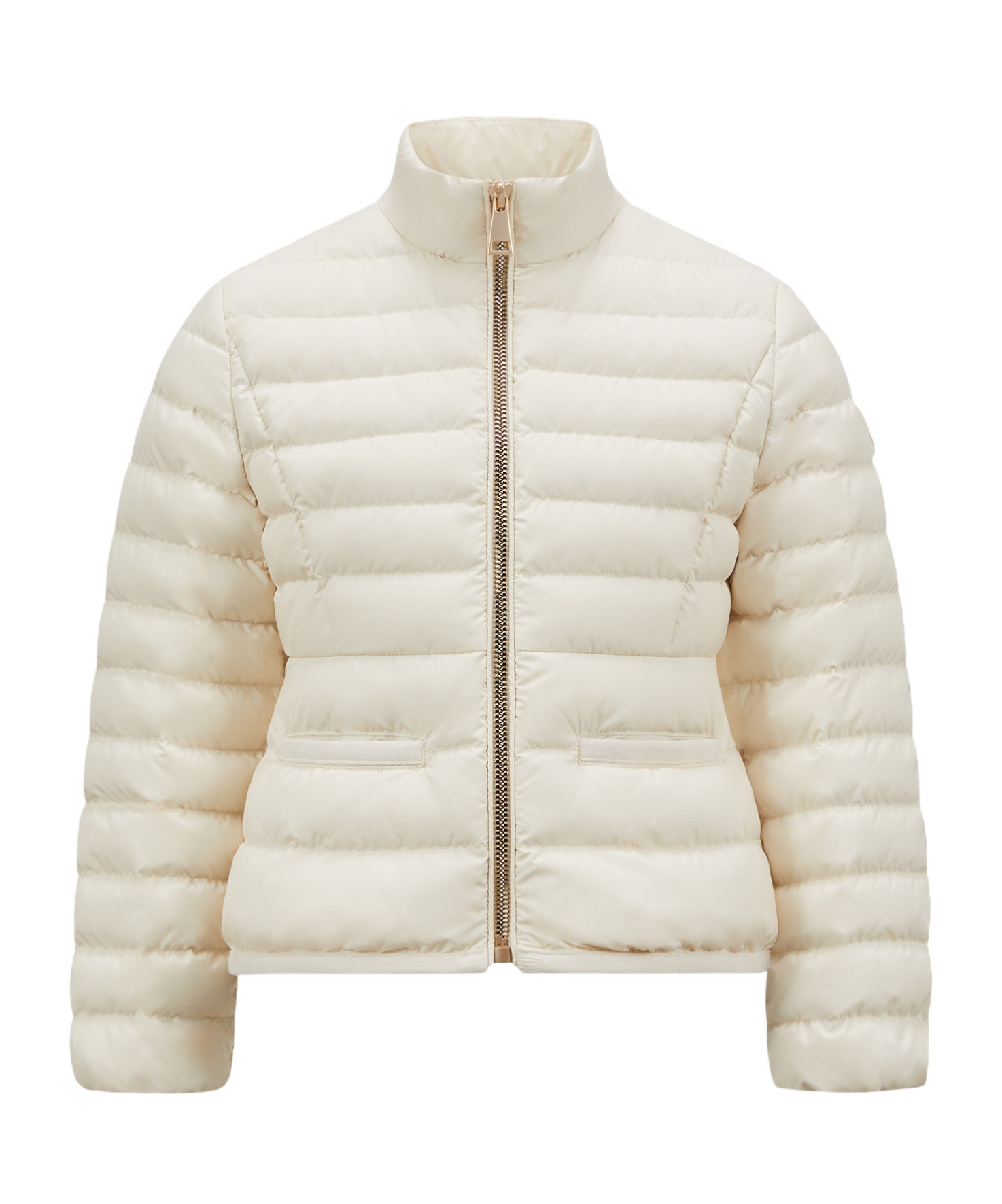 Moncler High-collar Long-sleeved Down Jacket In White