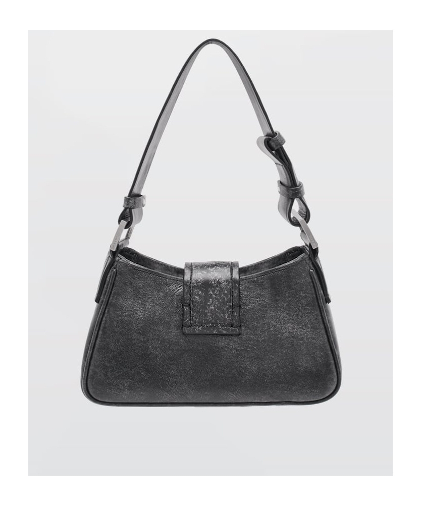 Misbhv Logo-plaque Leather Shoulder Bag In Black