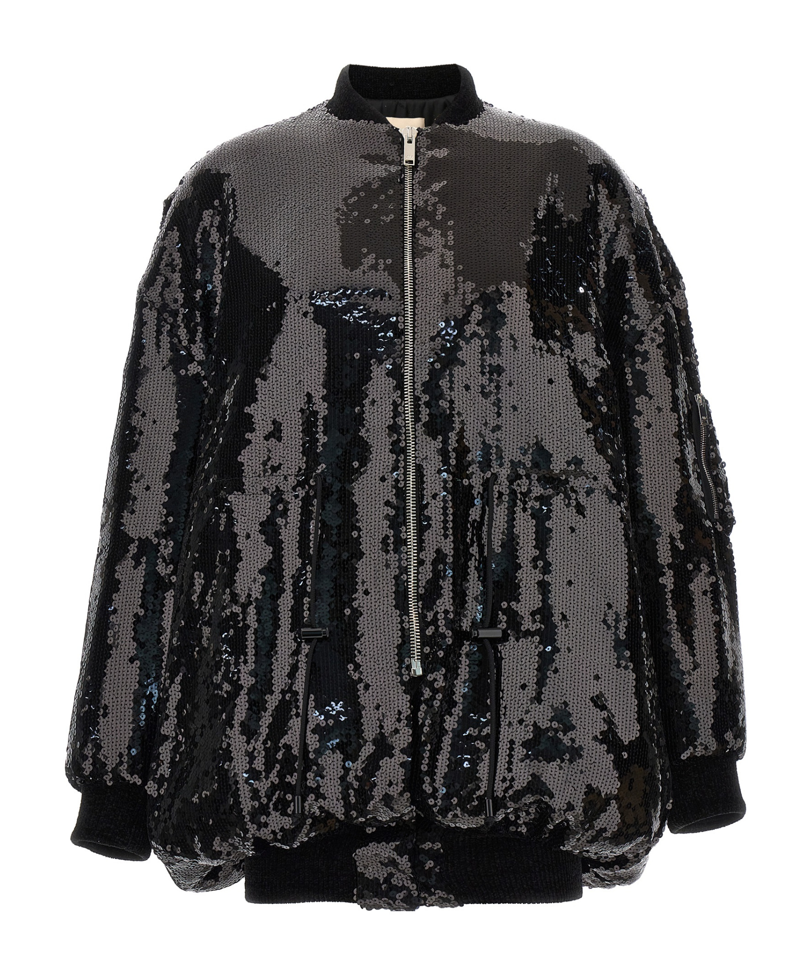 Alexandre Vauthier Black Sequin Bomber Jacket In Black