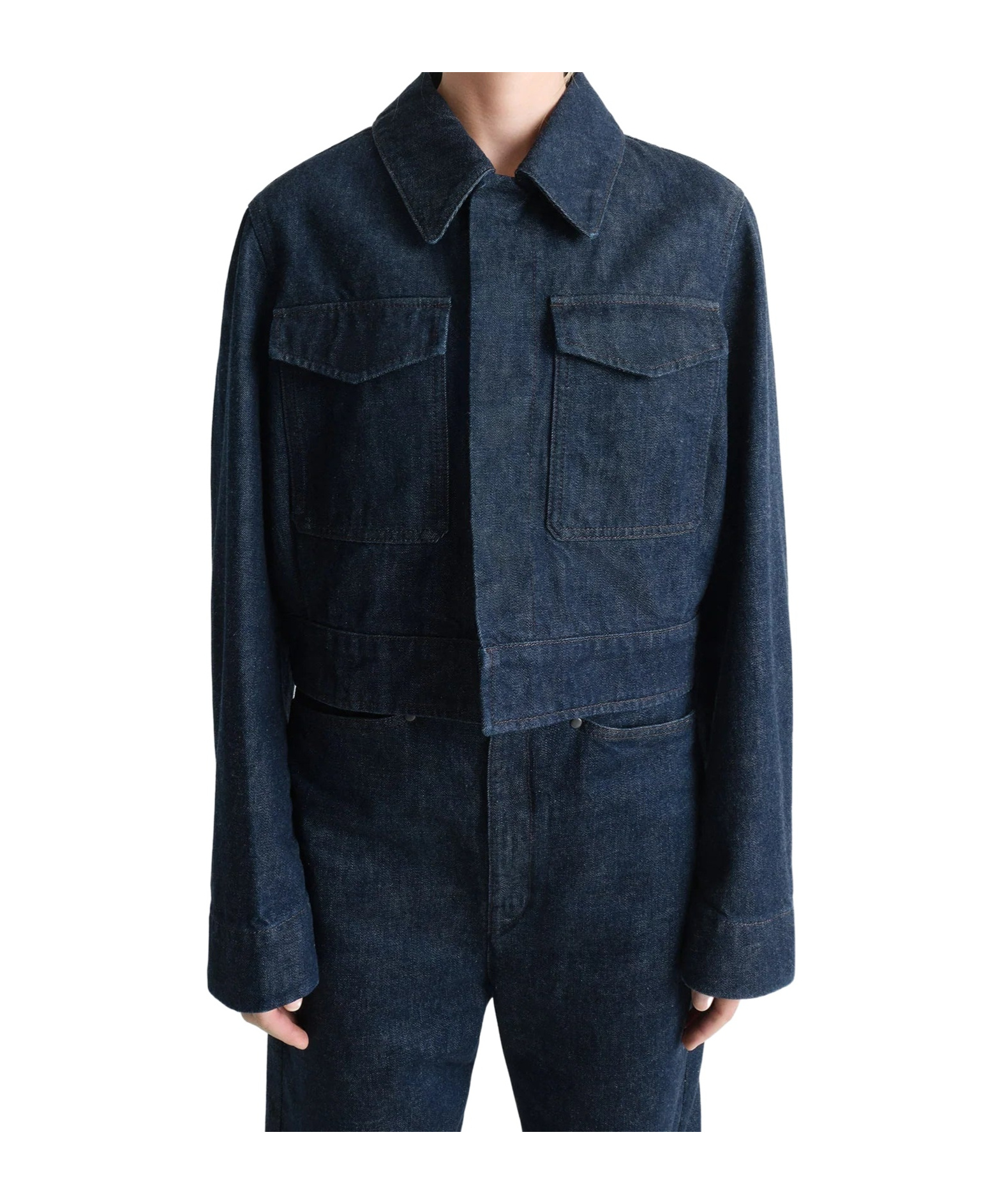 Lemaire Two Pocket Cropped Jacket In Black