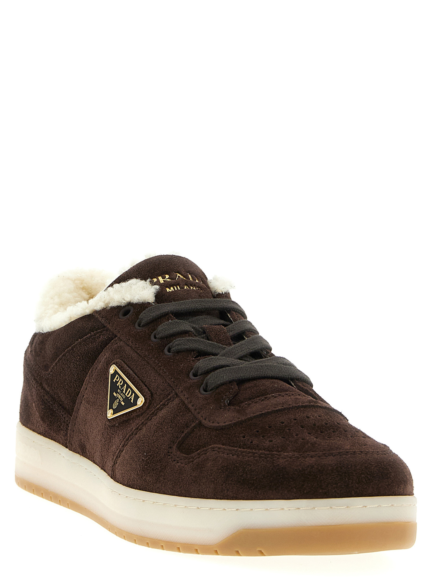 Prada Downtown Low-top Sneakers In Brown