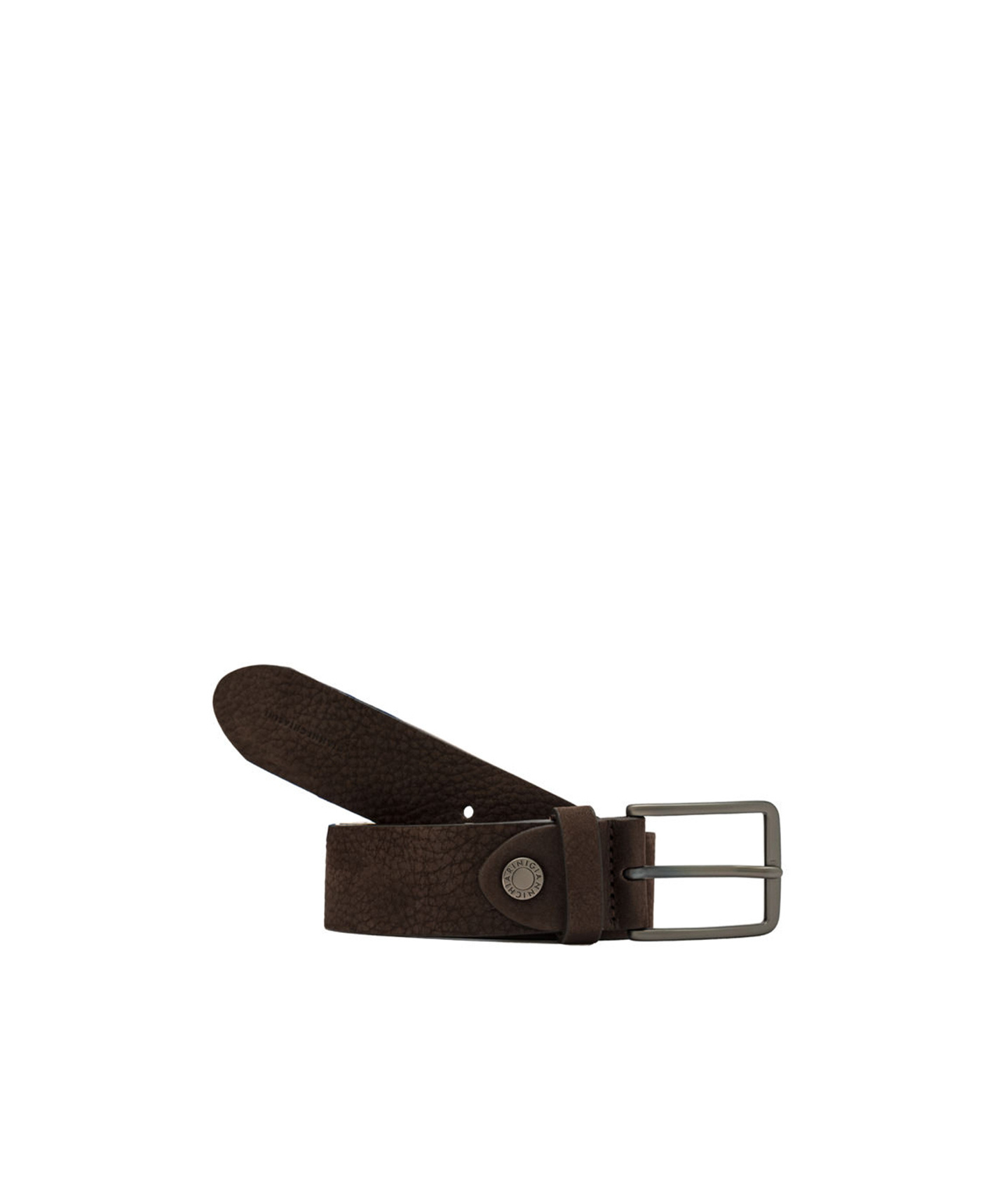 Gianni Chiarini Nubuck Leather Buckle Belt In Brown