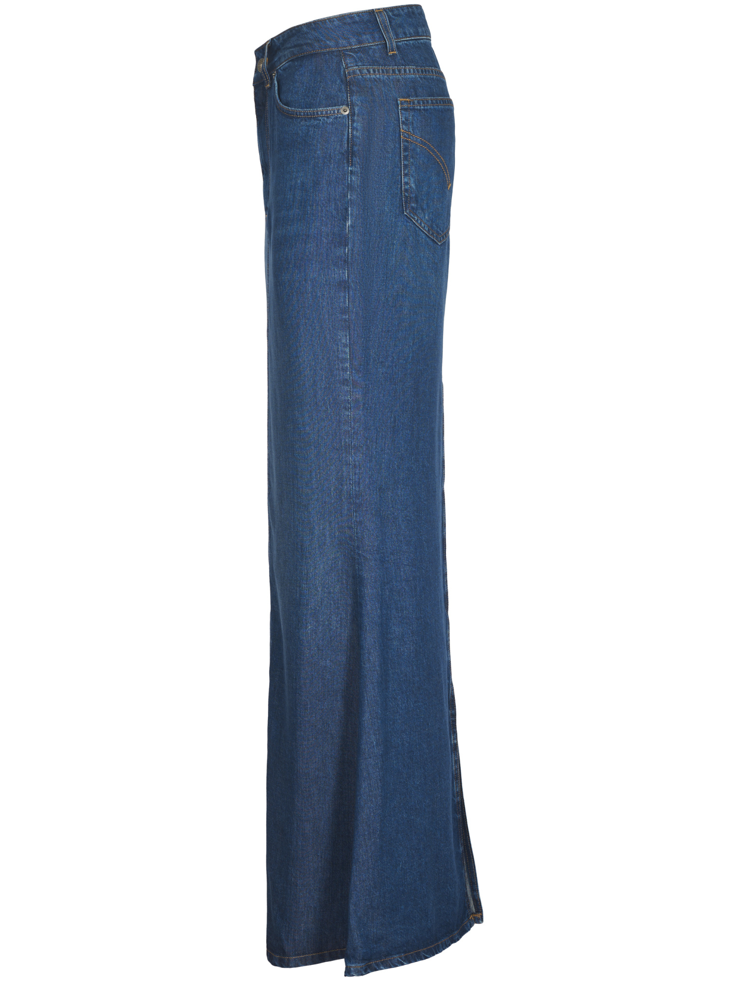 Dondup Flared Denim Skirt In Blue