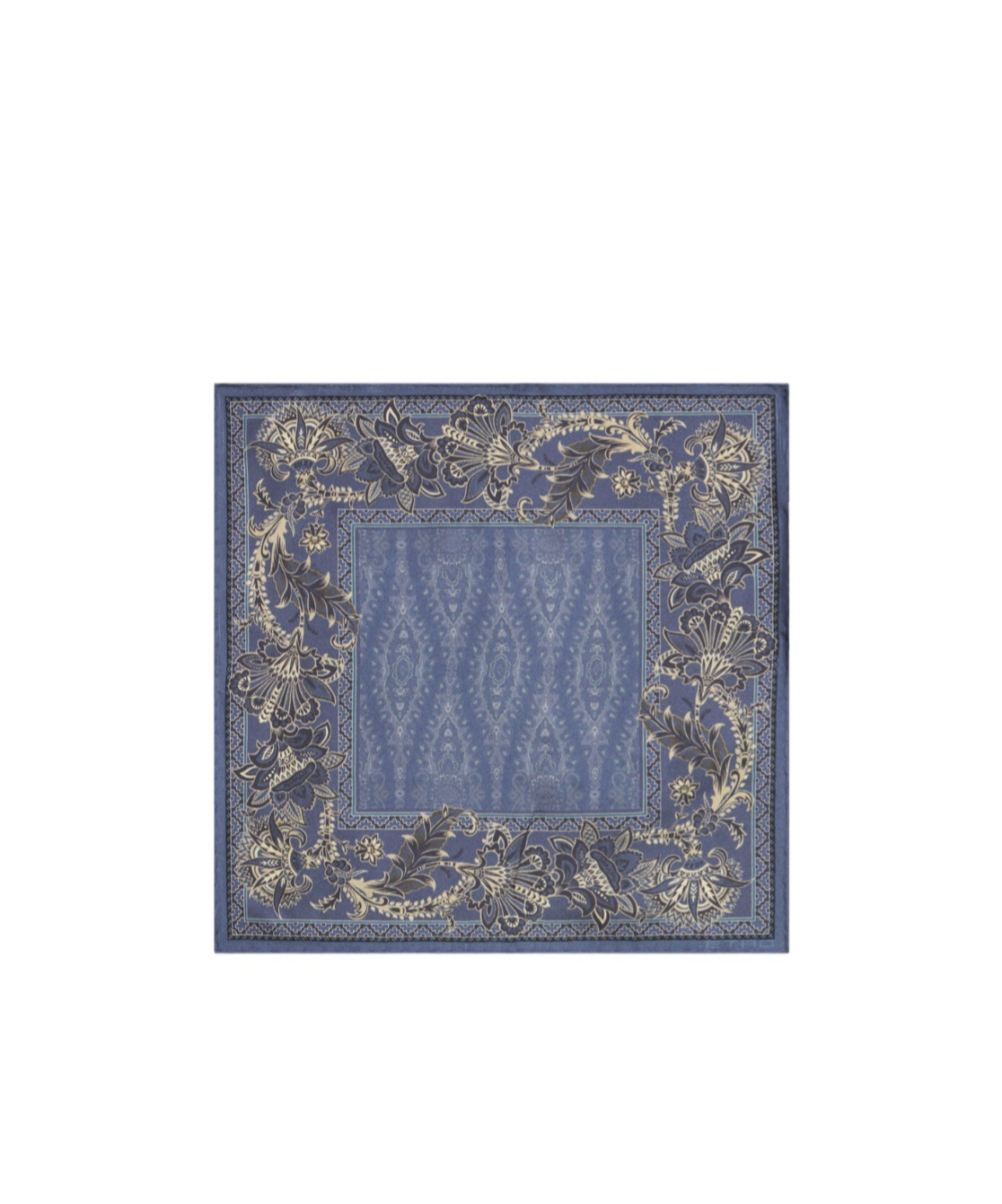 Etro Leaf Pattern Silk Scarf In Gray
