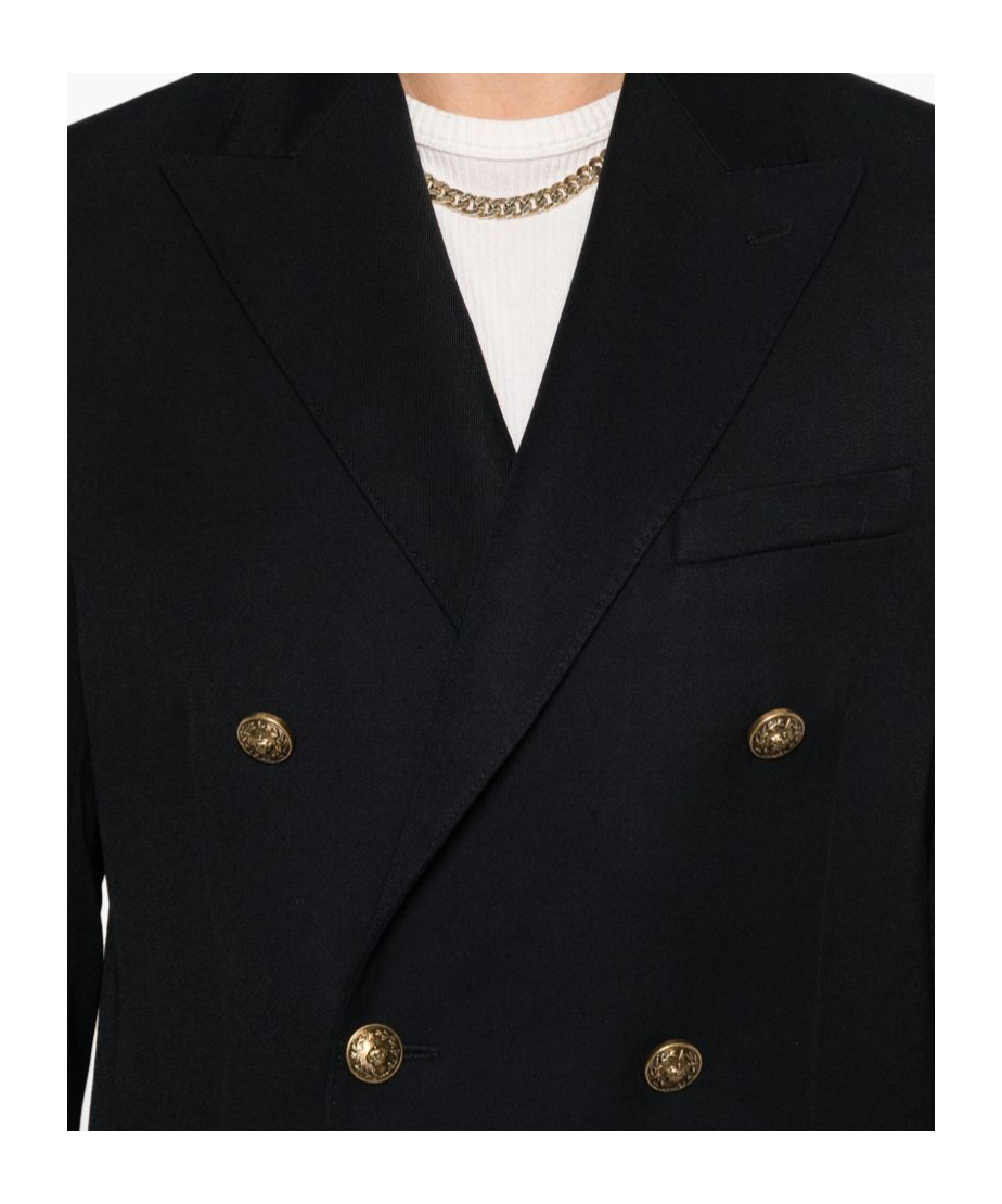 Golden Goose Double Breasted Gabardine Blazer In Black