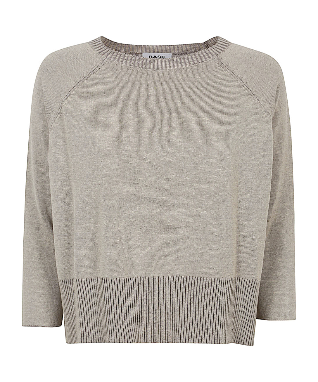 Baserange Base Linen And Cotton Blend Sweater In Gray