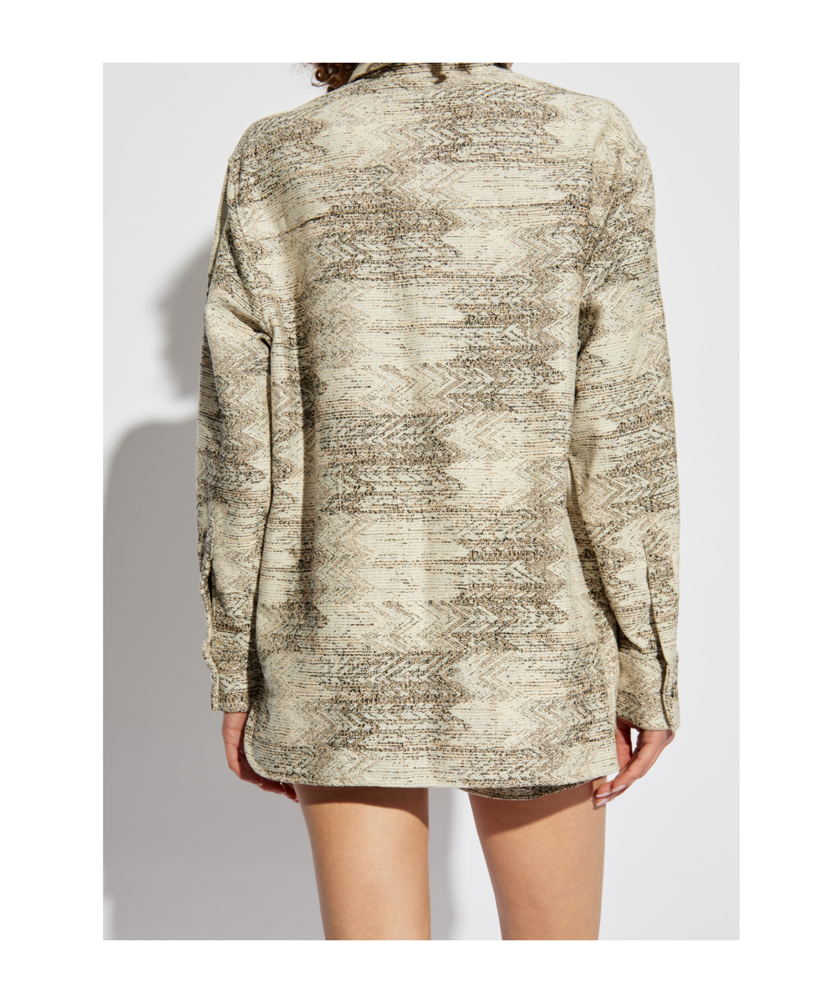 Iro Printed Overshirt In Textured Fabric In Nude