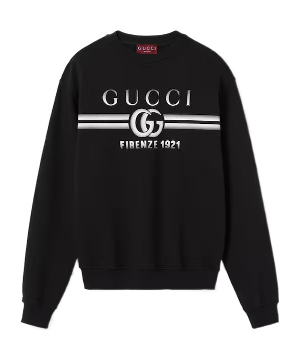 Gucci Mens Black Mc Graphic-print Crewneck Cotton Sweatshirt