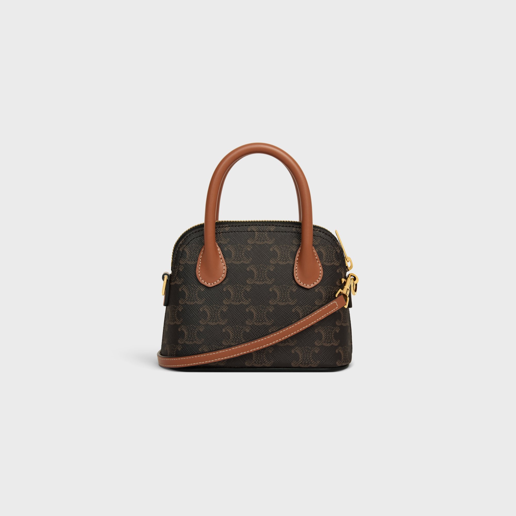 Celine Mini Honorine In Triomphe Canvas And Calfskin In Brown