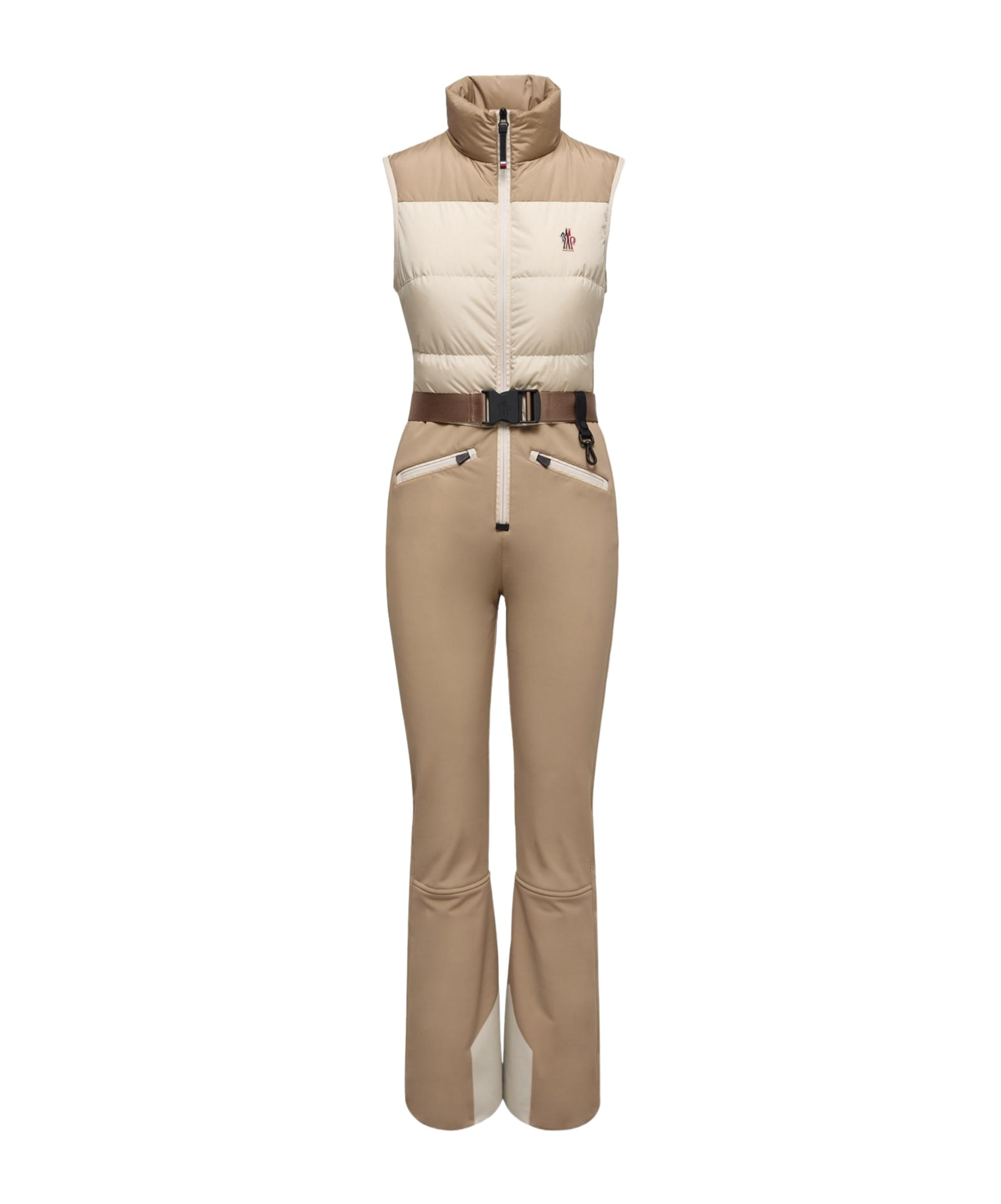 Moncler Down-filled Ski Suit In Brown