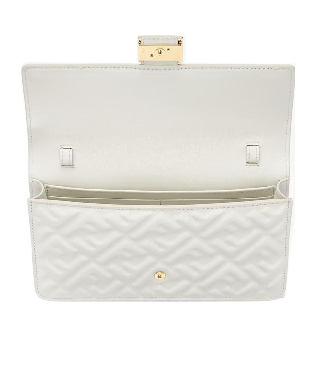 Fendi Chain Baguette Shoulder Bag In White