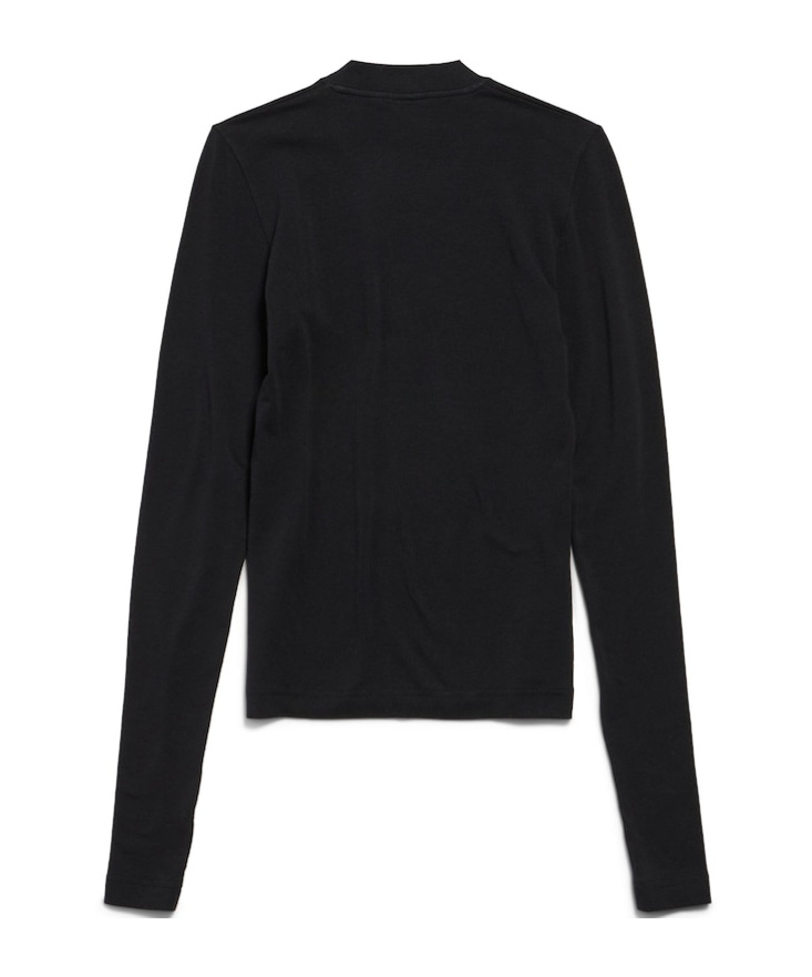 Balenciaga Women's 3b Sports Icon Long Sleeve Fitted Crewneck Top In Black/white In Black