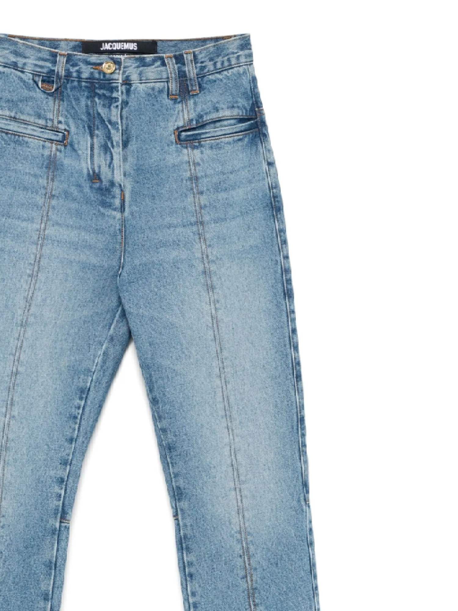 Jacquemus Denim Trousers With Belt Loops In Blue