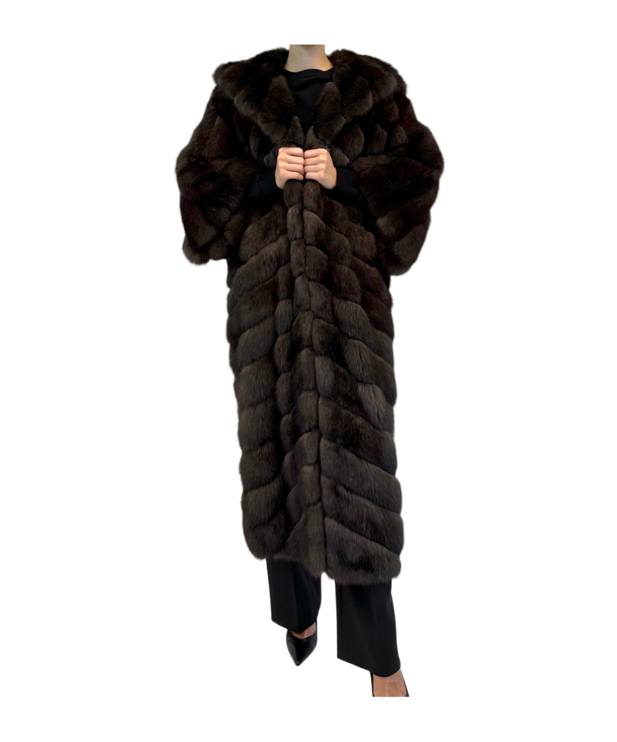 Liska Long-sleeved Coat In Black