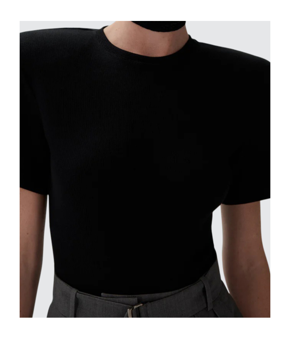 Magda Butrym Ribbed Short-sleeve Bodysuit In Black