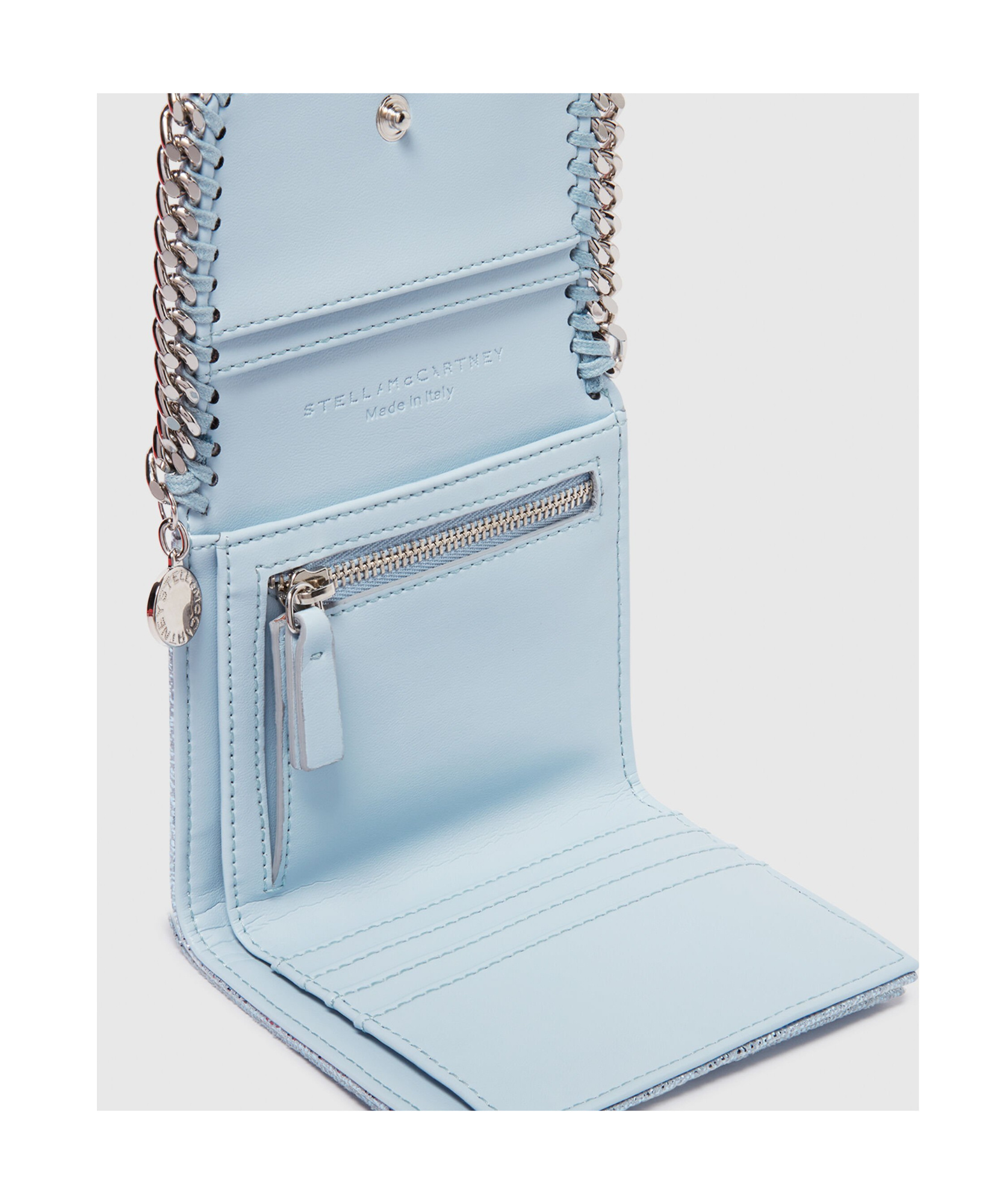 Stella Mccartney Falabella Small Flip Wallet In Blue