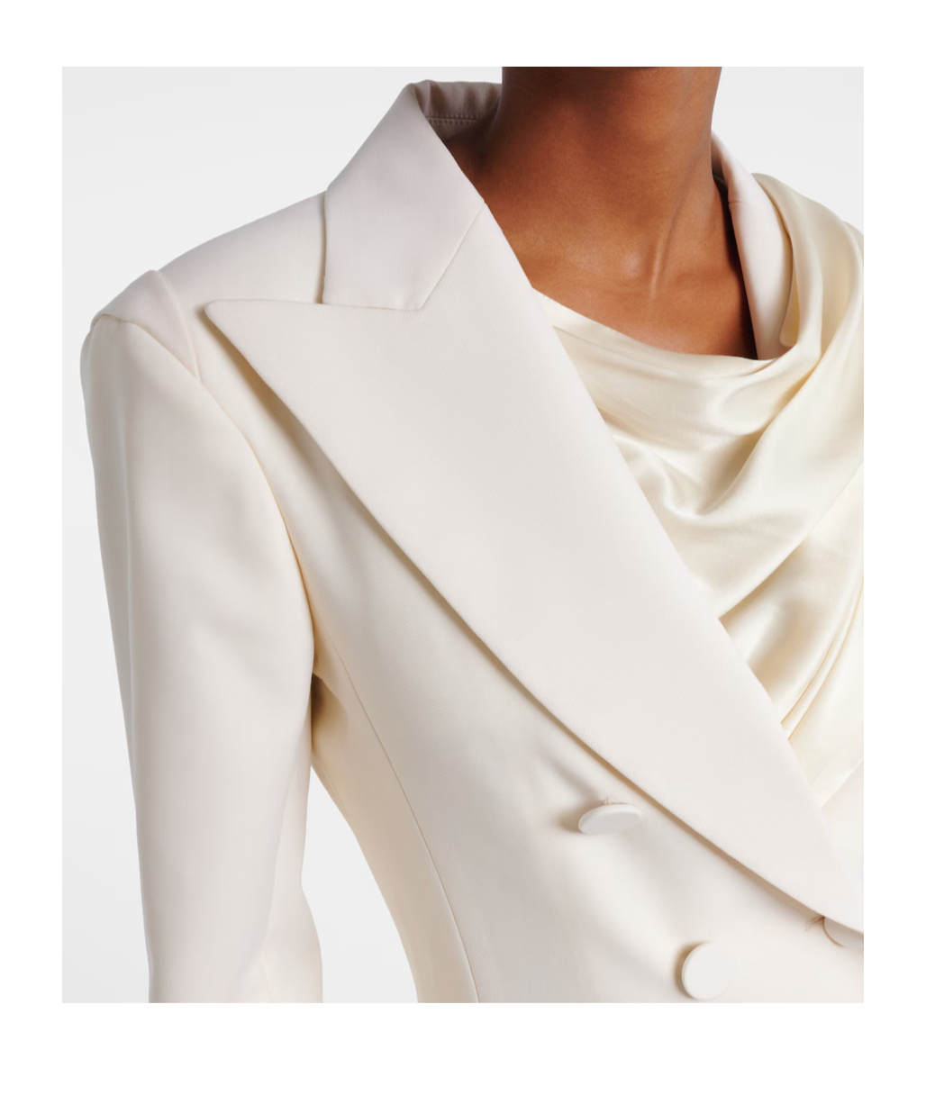 Nina Ricci Scarf-detail Virgin Wool Gabardine Blazer In White