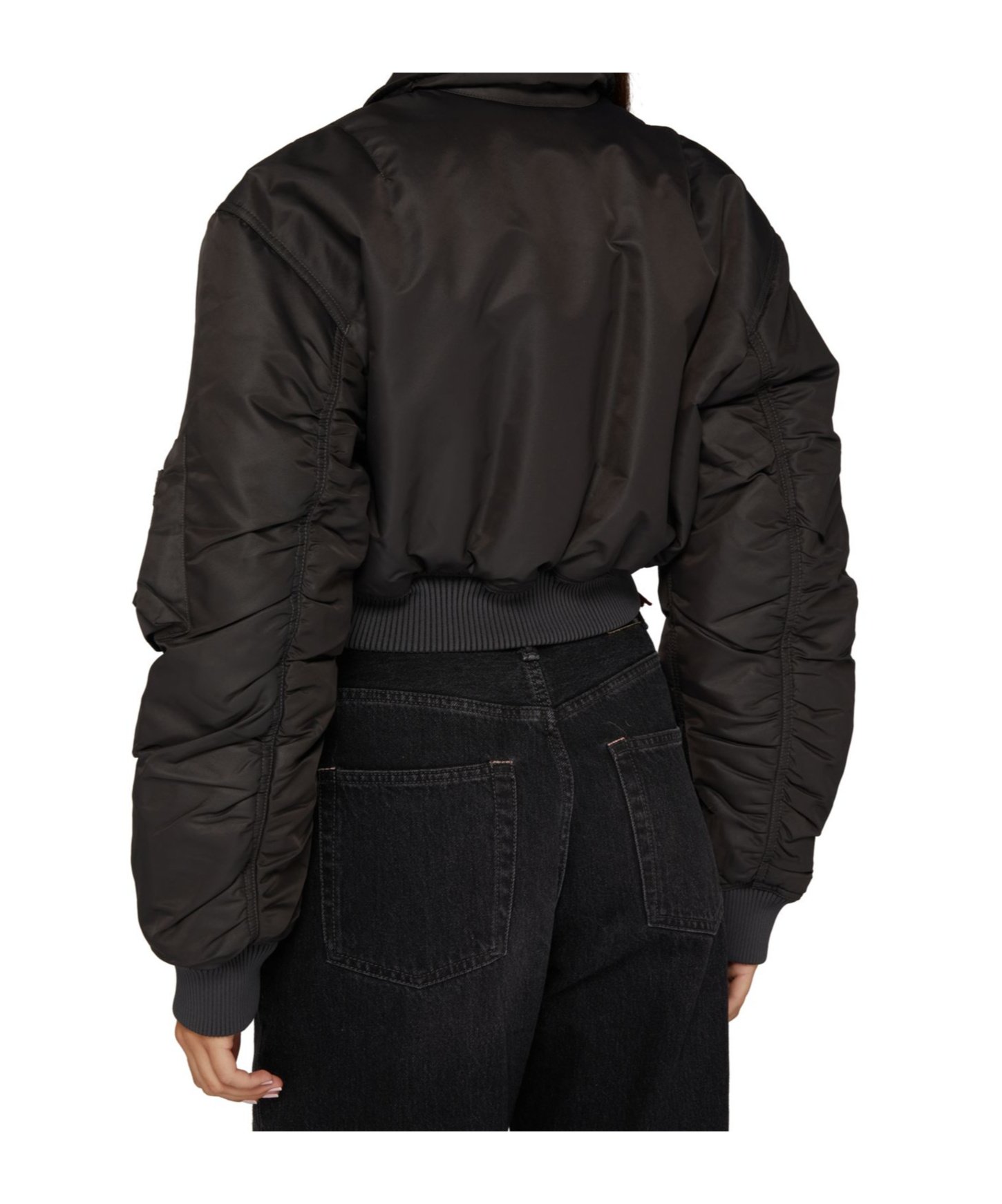 Acne Studios Long-sleeved Pilot Jacket In Dark Gray