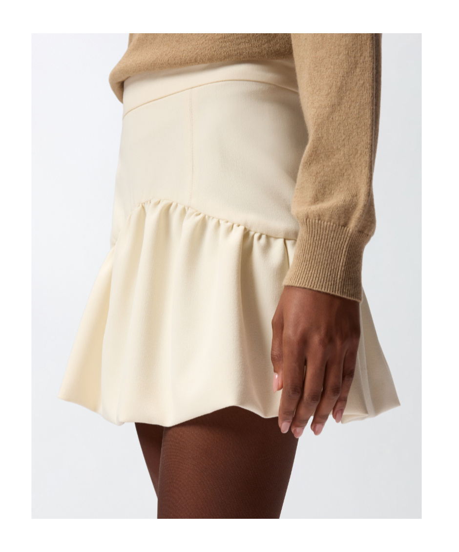 Pinko Ruffled Mini Skirt In White