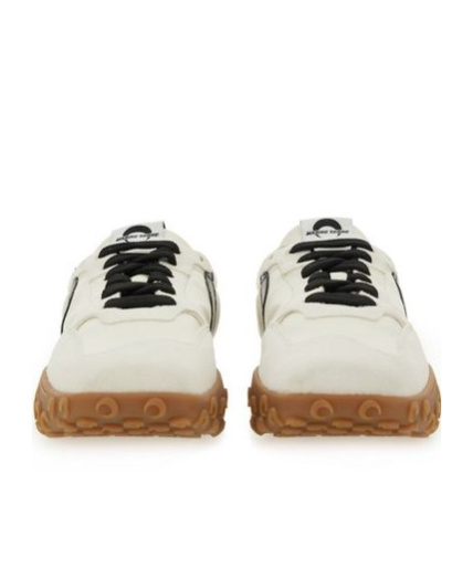 Marine Serre Beige Metal Free Leather Ms Rise Ii Sneakers In White